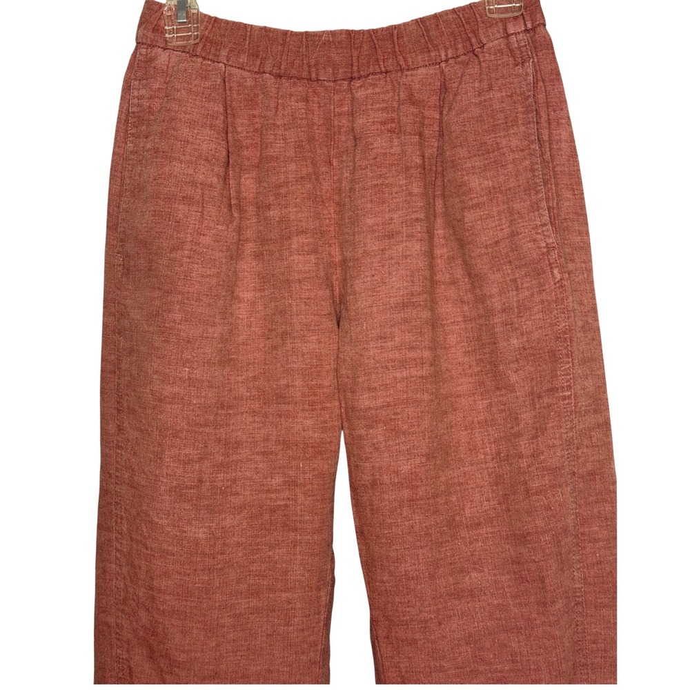 Eileen Fisher Puckered Organic Linen Stripe Lantern Pants Size SP Lagenlook - Picture 15 of 15